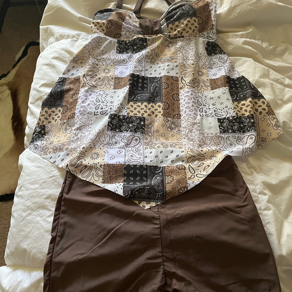 Patchwork Tankini Set - Picture 2 of 2